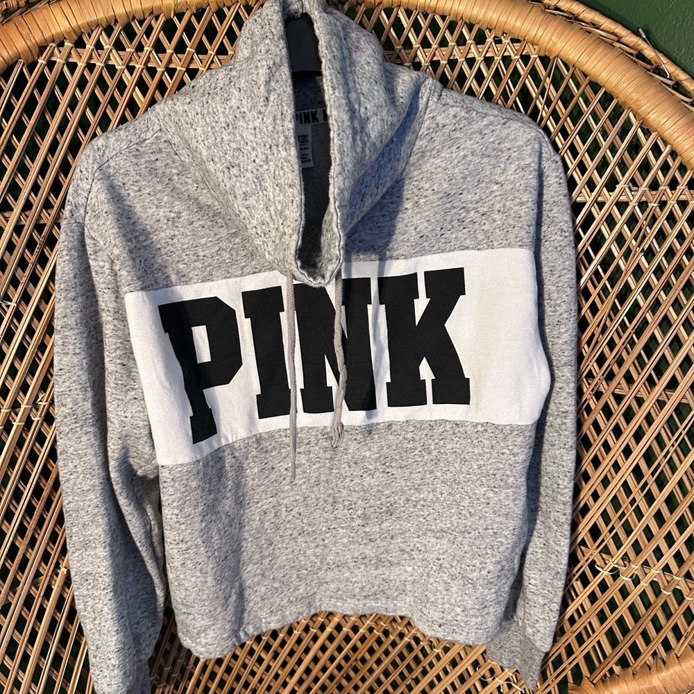 Victoria's Secret PINK Heather Gray Cowl Neck Sweater